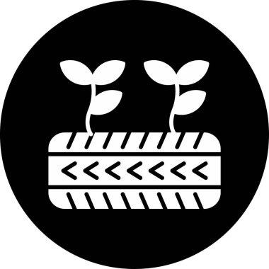 Lastik izi simgesi, vektör çizimi basit tasarım