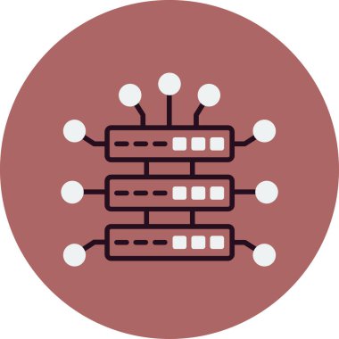 Web üzerinde kullanılacak şekilde büyük verilerin soyut düz simgesi.