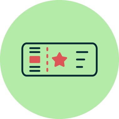 Bir bilet simgesinin vektör illüstrasyonu 