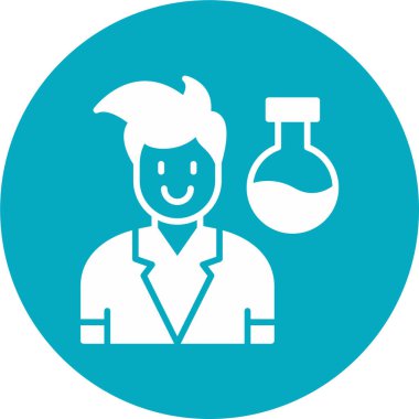 Bilim adamı simgesi, vektör illüstrasyonu