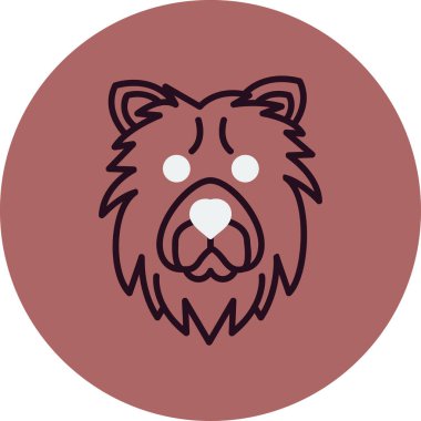 Chow Chow köpek simgesi, vektör çizimi