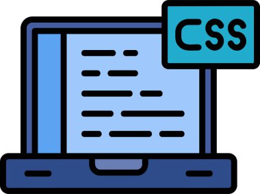 Css simgesinin basit vektör illüstrasyonu