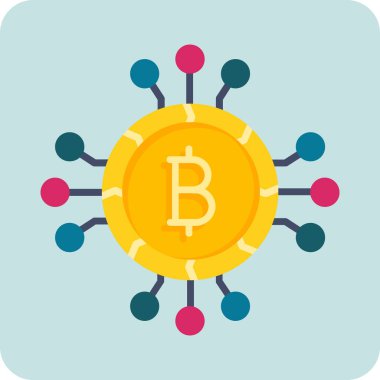 Ana hatlar biçiminde soyut kripto para birimi Bitcoin simgesi 