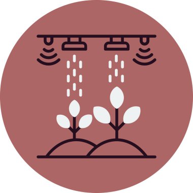 Akıllı bir çiftliği temsil eden renk vektörü simgesi, kişisel ve iş ihtiyaçları için kullanılabilir.