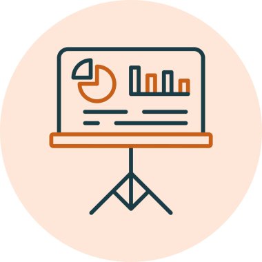 sunum simgesi, vektör illüstrasyonu basit tasarım