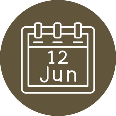 Haziran takvim simgesi. vektör illüstrasyonu