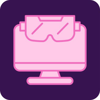 Vr oyun simgesi vektör illüstrasyonunu glesses