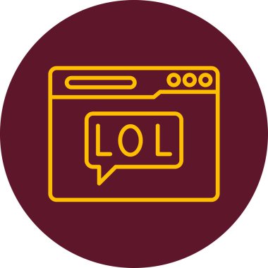 Beyaz Arkaplanda İzole Edilmiş Vektör Simgesi Lol Konuşma Kabarcığı ile Meme  