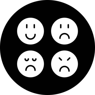 Duygusal yüz simgesinin vektör illüstrasyonu