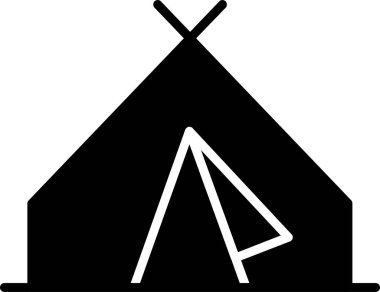 Basit kamp çadırı vektör simgesi