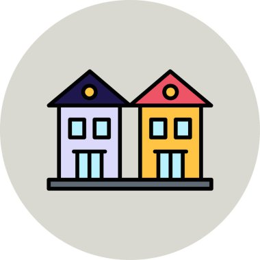  Dubleks. Web simgesi basit illüstrasyon