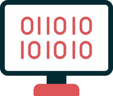 İkili Kod, Web simgesi basit illüstrasyon