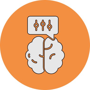 Beyin Simgesi Basit Vektör İllüstrasyonu 