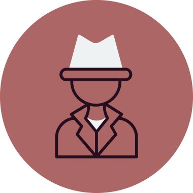 Dedektif Web simgesi, vektör illüstrasyonu