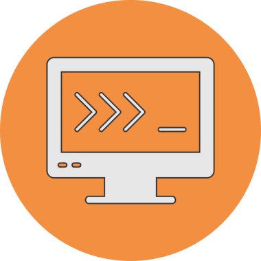 bilgisayar terminali simgesi, vektör illüstrasyonu basit tasarım