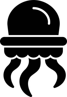 denizanası simgesi, basit vektör çizimi 