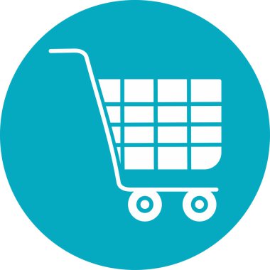 Alışveriş arabası, illüstrasyon, vektör, beyaz arka planda. 