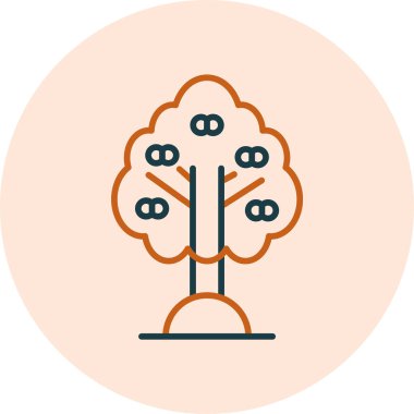 Kayısı ağacı. Web simgesi basit illüstrasyon