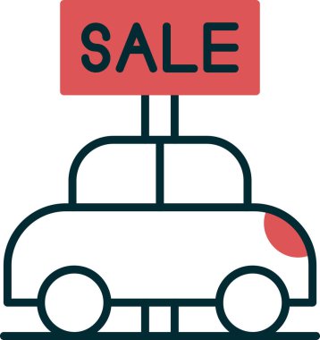 Vektör araba simgesi, temiz ve basit illüstrasyon.