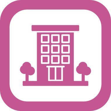 Apartman dairesi. Web simgesi basit illüstrasyon