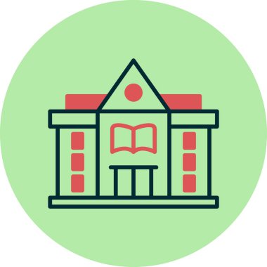 Kütüphane. Web simgesi basit illüstrasyon