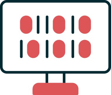 İkili Kod, Web simgesi basit illüstrasyon