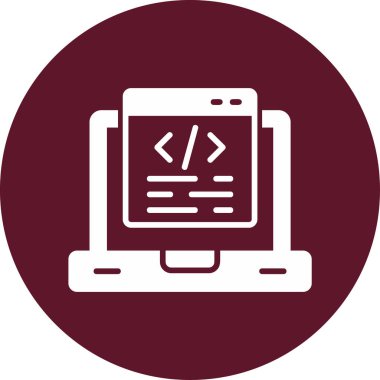 Kodlama. Web simgesi basit illüstrasyon