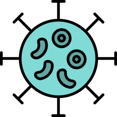 Basit Bakteri illüstrasyonunun vektör simgesi