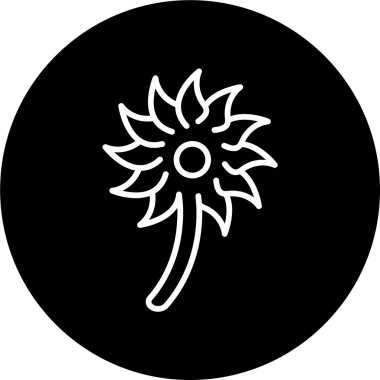 Bir Heliconia çiçek simgesinin vektör çizimi