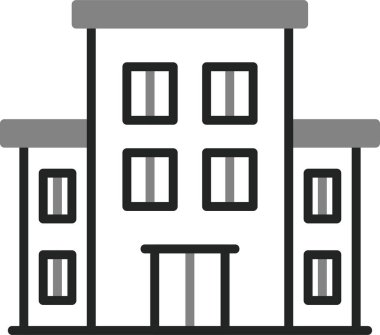 Hostel binası ikon vektör illüstrasyonu