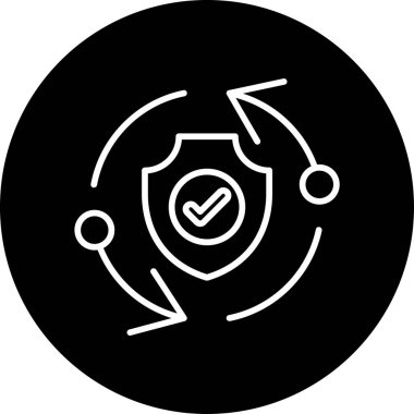 Veri koruma kalkanı simgesi ana hat biçiminde 