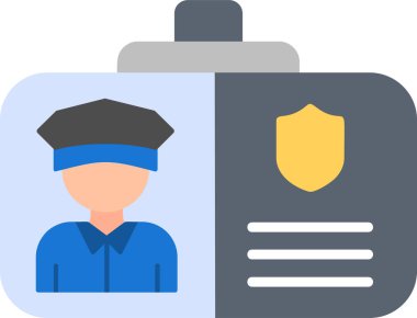 Polis kimliği. Web simgesi basit illüstrasyon