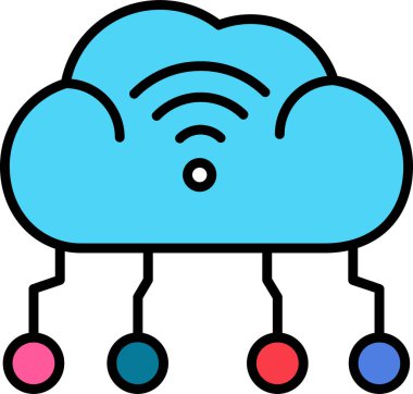 Bulut hesaplama simgesi. Basit vektör illüstrasyonu