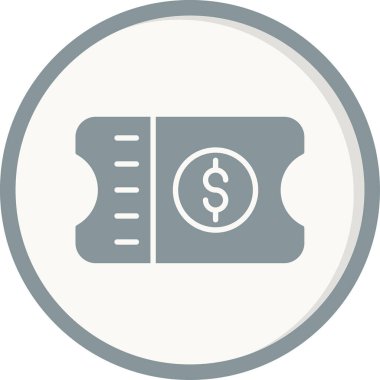 Bir bilet simgesinin vektör illüstrasyonu 