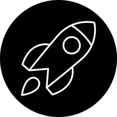 Roket. Web simgesi basit illüstrasyon 