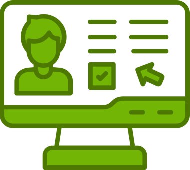 Çevrimiçi Oy Simgesi Vektör İllüstrasyonu