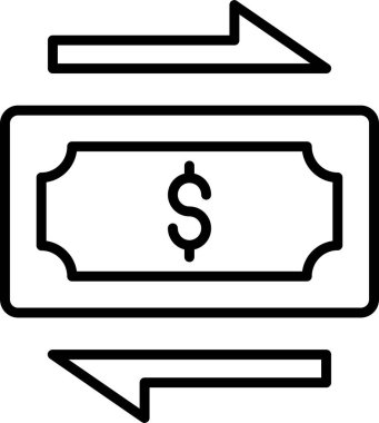 para birimi değişim simgesi ana hat biçiminde