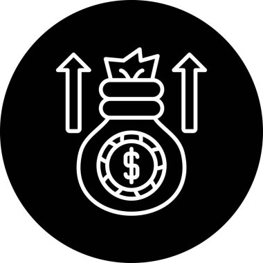 Para çantası ikonu. Basit illüstrasyon, Kâr sembolü 