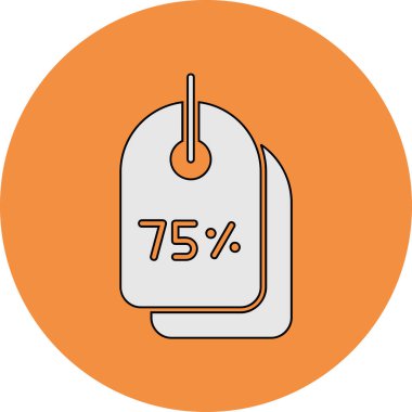 İndirimli Etiket web simgesi, vektör illüstrasyonu 