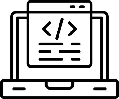 Kodlama. Web simgesi basit illüstrasyon