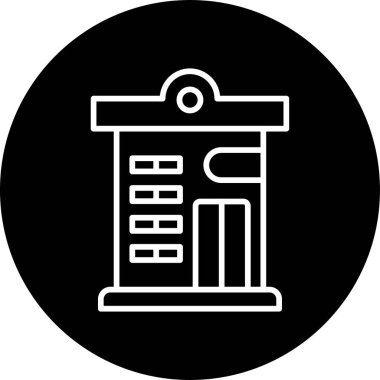 Şehir binası simgesi, vektör illüstrasyonu basit tasarım