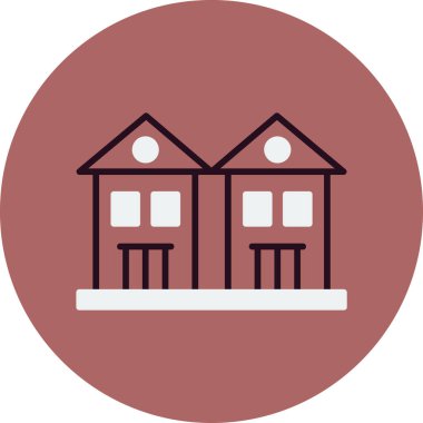  Dubleks. Web simgesi basit illüstrasyon