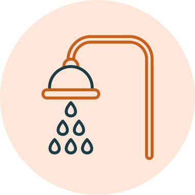 Duş. Web simgesi vektör illüstrasyonu