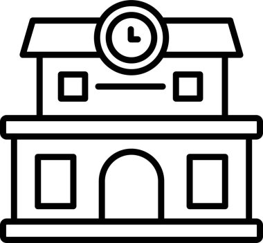 Tren İstasyonu simgesi, vektör illüstrasyonu basit tasarım