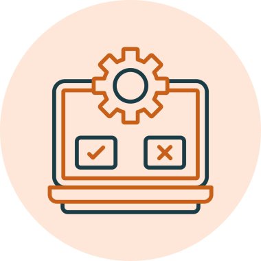 Test süreci simgesi, vektör illüstrasyonu basit tasarım