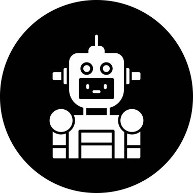 Çizgi film robot karakterinin doğrusal görüntüsü