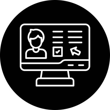 Çevrimiçi Oy Simgesi Vektör İllüstrasyonu