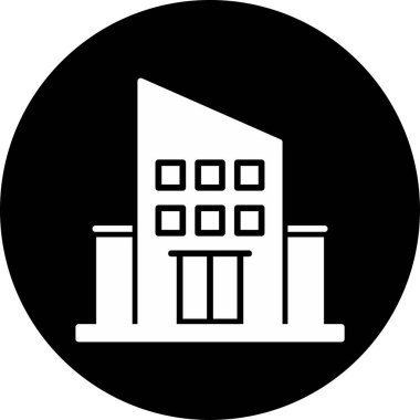 Şehir binası simgesi, vektör illüstrasyonu basit tasarım