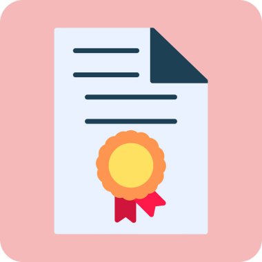 Sertifika. Web simgesi basit illüstrasyon 