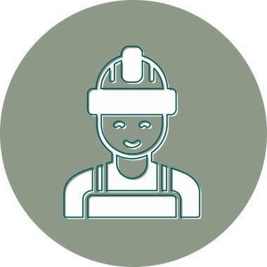 İşçi. Web simgesi basit illüstrasyon 